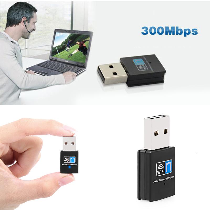 Masaüstü Bilgisayarlar Dizüstü Bilgisayarlar Windows 10 / 8 / 7 İçin 300Mbps Mini Kablosuz Usb Wifi Adaptörü