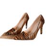 Fashion 2024 New Fashionable Oversized Single Shoe Women's  Spring/summer/autumn  Striped Pointed High Heels Women's Shoes