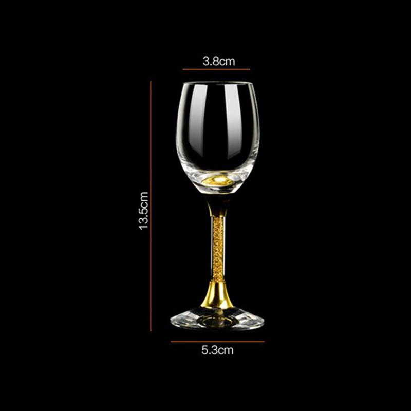 5-65ml Creative Gold Foil Shot Glass Lead-Free Crystal Glass Goblet Vodka Spirits Wine Set Gift Luxury Golden Small Wine Glasses
