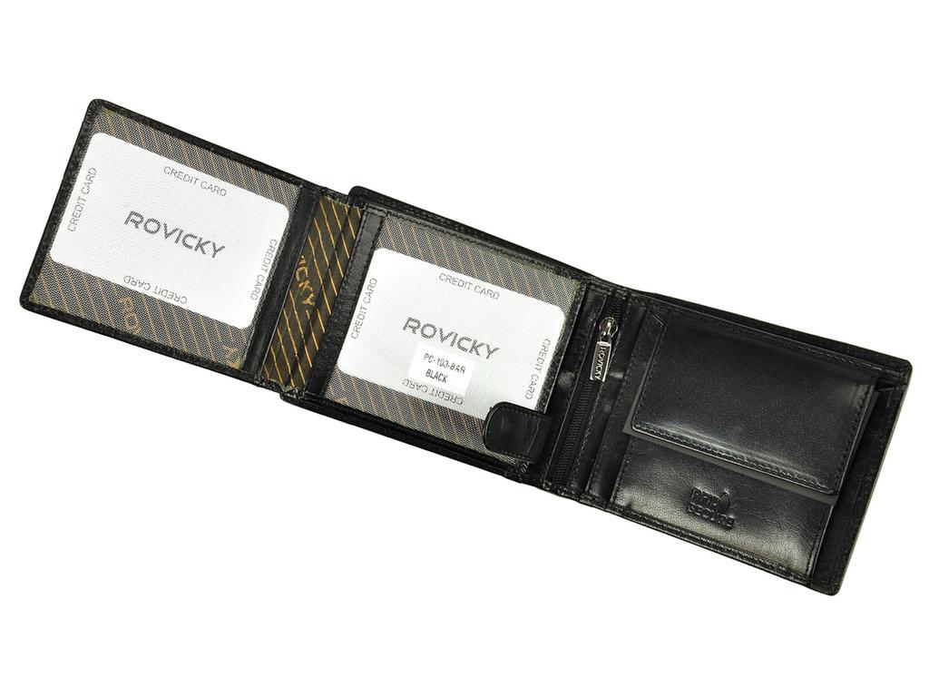 Skórzany męski portfel Rovicky PC-103-BAR RFID