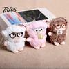 Soft Waxy Plush Pendant Sheep Doll for Bags And Keys, Curly Stuffed Animal Keychain Polyester Fiber with Bow Glasses Accessories, Cute Hanging