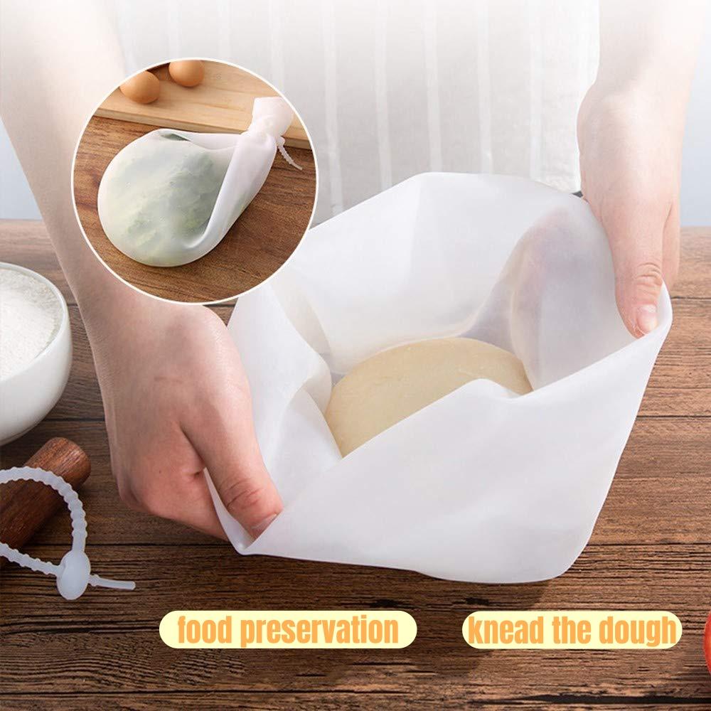 Teigknetbeutel aus lebensmittelechtem Silikon, Teigknetbeutel aus Silikon, Mehlknetbeutel, vielseitiger Teigmischer für Brot, Gebäck, Pizza