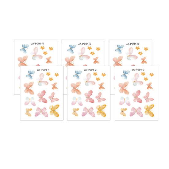 6Pcs Butterfly Wall Watercolor Butterfly Peel And Stickers Removable Self-Adhesive Wall Decals Stick D