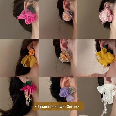 Mori Style Sweet Floral Stud Earrings - Light Luxury & Versatile High-End Accessories