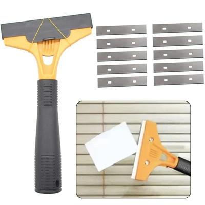Pelle de Nettoyage Portative Coupeur Pour Carrelage de Sol en Verre Grattoir Avec 10 Pièces de Lames Joints de Sol et Mur Nettoyage Ciment Outils à Main