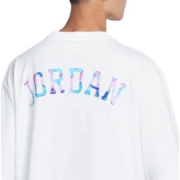 Jordan T Shirts Men's White Crew Neck Moderate Straight Fit DX4251-100