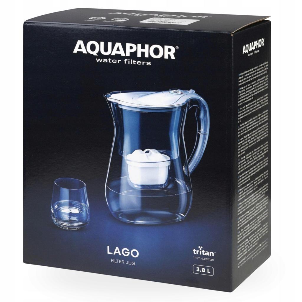 Dzbanek Filtrujący Wodę Aquaphor Lago Biały 3.8L, Wkład Węglowy Maxfor+