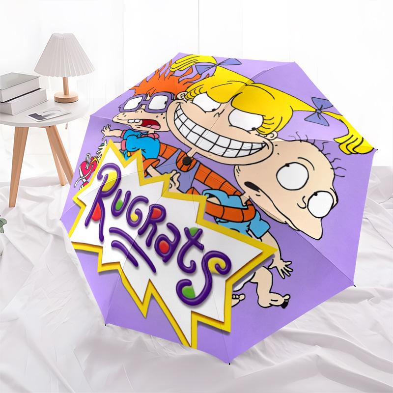Rugrats pattern, automatic folding umbrella, portable and foldable design, 8 ribs, a Christmas or birthday gift.