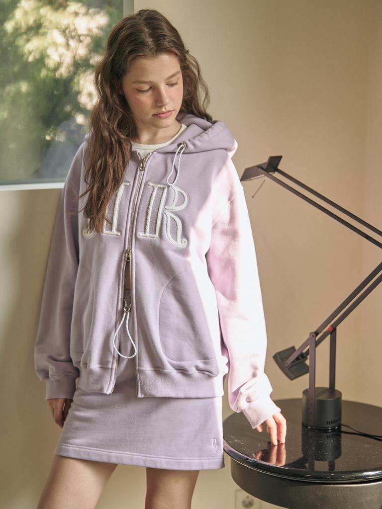 Leupeulle [Logo] Sweat Mini Skirt (Lavender)