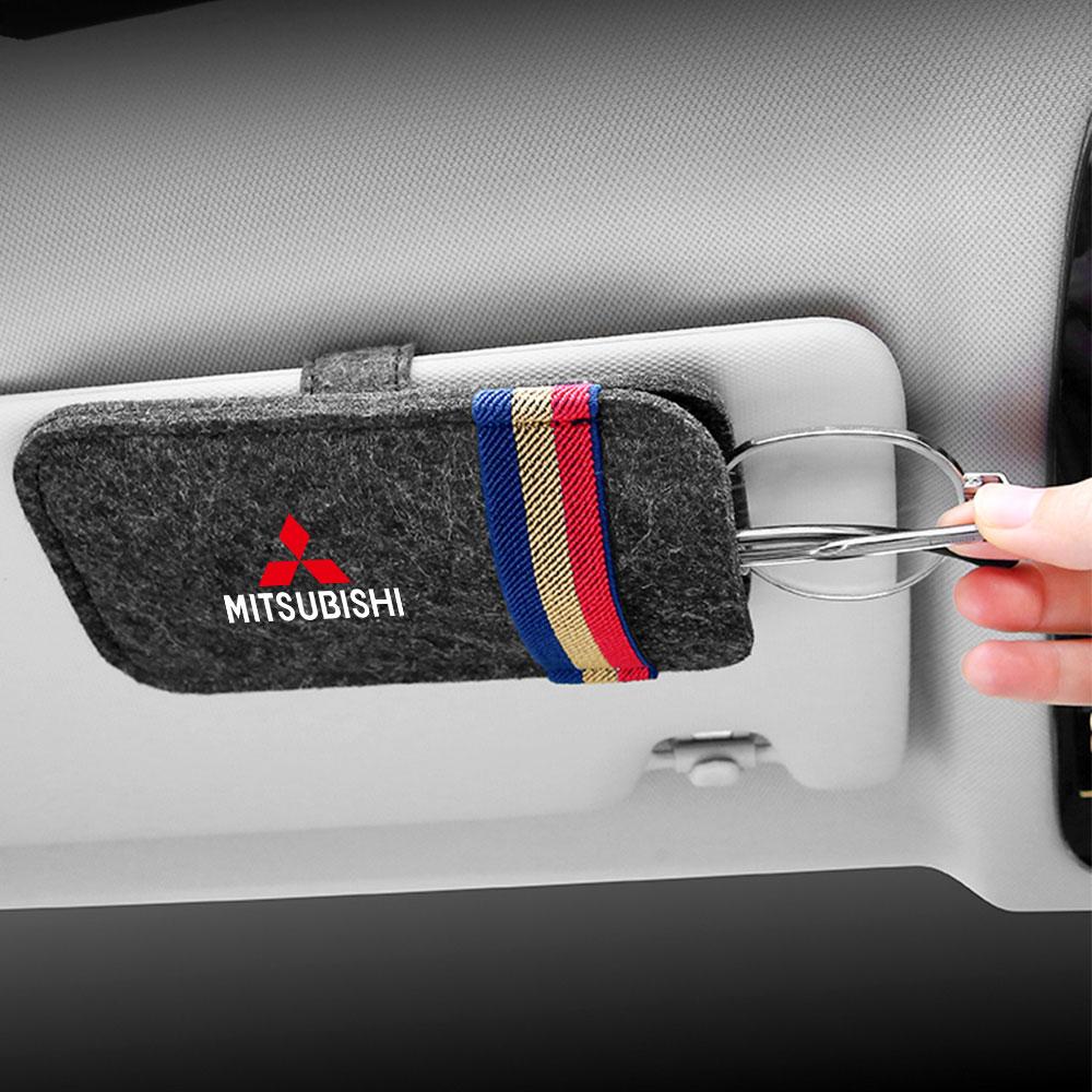 Cxsvnp1 Car Sunglasses Storage Case Sun Visor Glasses Card Clip Holder For Mitsubishi Lancer 10 9 EX Outlander 3 ASX L200 Competition