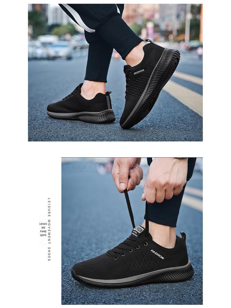 2021 Plus Size Men's Breathable Flyknit Sneakers - Summer Mesh Casual Skate Shoes