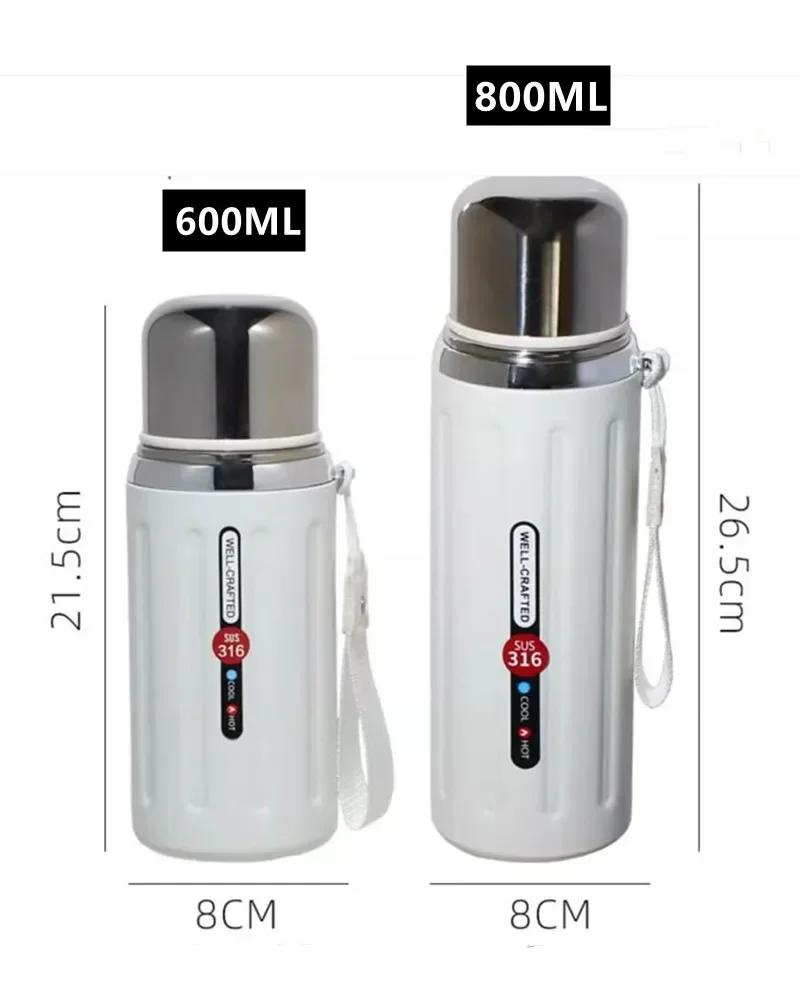 800ml Vacuum Flask Insulated Water Bottles Travel Thermal Cups For Hot And Cold Beverage Summer Winter Drinkware Gifts