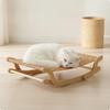 Cat Rocking Bed Basket Weave Wooden Cradle Solid Wood Simple