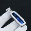 Long Tanzanite Gemstone Silver Antique Pendant, 925 Sterling Silver Pendant, Silver Long Tanzanite Jewelry, Pendant For Her, For Gifts