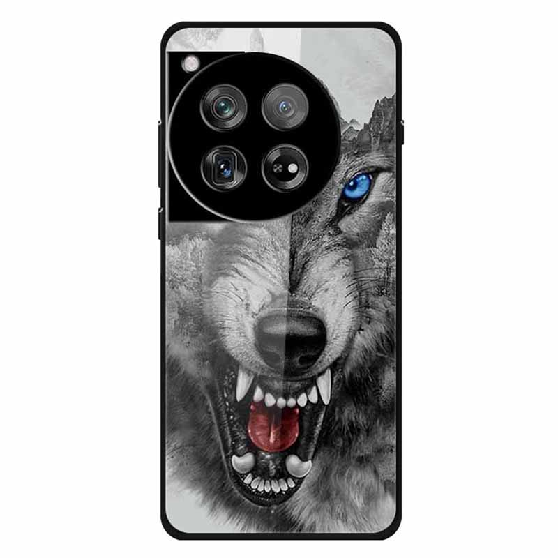 For OnePlus 12 5G Phone Case Pattern Printing Tempered Glass Shockproof Cover