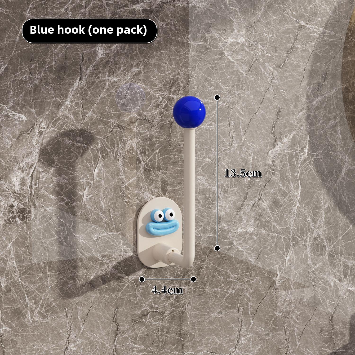 

Симпатичні клейкі гачки для ковбасок, мультяшні настінні гачки для ванної кімнати, міцні липкі гачки для дверей 1 pc синій
