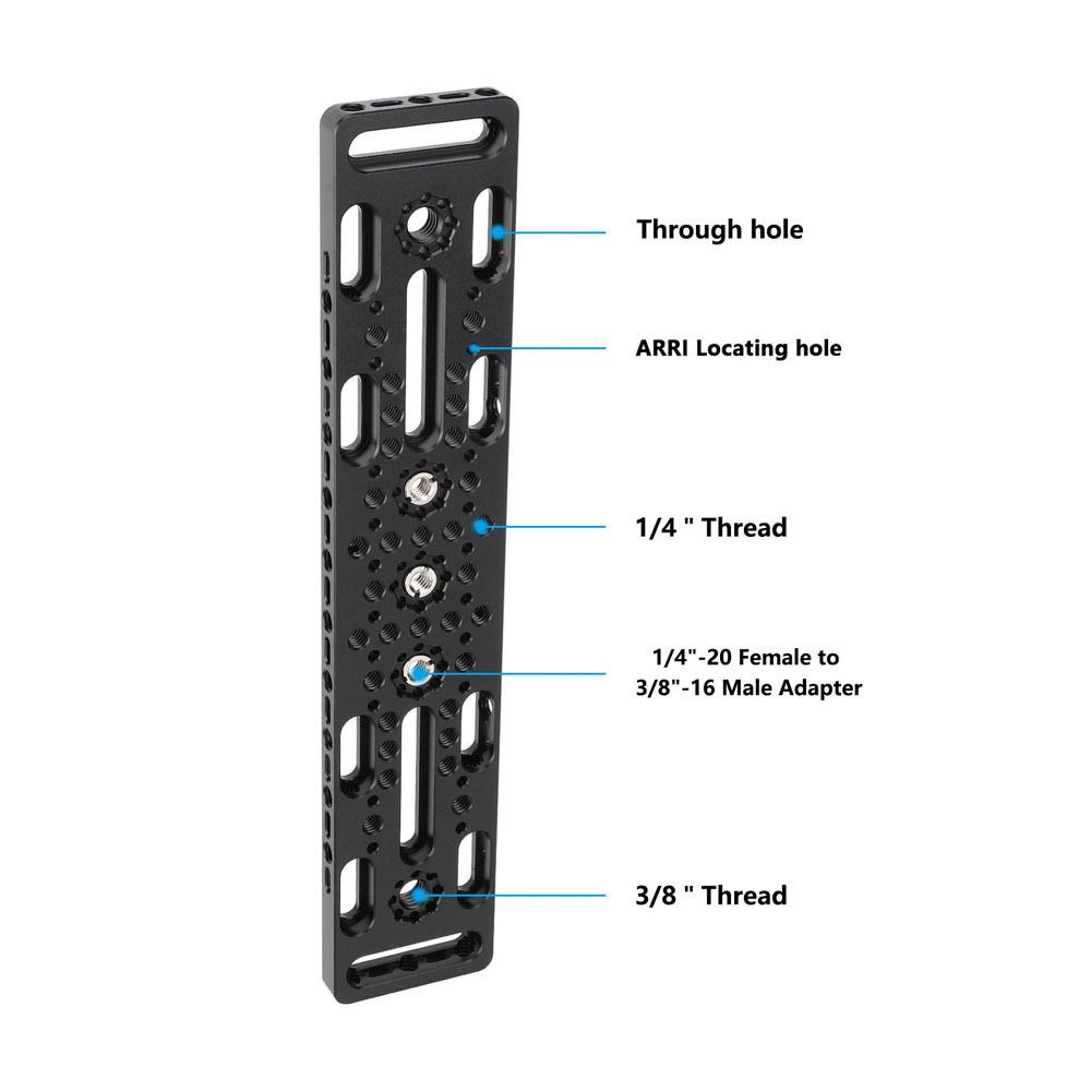HDRIG Perforated Cheese Plate 260x50mm, with 1/4" & 3/8" Positioning Holes, Model 3895.