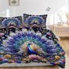 3pcs Enchanted Peacock Bedding Set, Including 1 Quilt Cover and 2 Pillow Shams, Without Filling, Soft and Comfortable Home Bedroom Fabric
