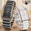 Damen Elegante Uhren Mode Einfaches Diamant Zifferblatt Keramik Damen Quarzuhren Keramik Geburtstagsgeschenk