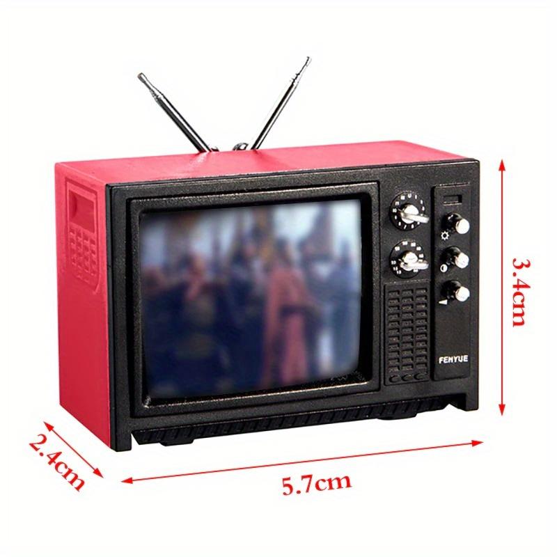 DollHouse Mini Retro TV Toy Ornaments Miniature Simulation Furniture for Living Room Decoration
