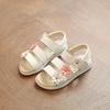21-36 Plus Size Summer Beautiful Roman Children Sandals Girls Princess Flower Soft Beach Garden Shoes Kids Flat Sandals