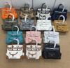 New 25CM Cargo-Swift leather with canvas pocket leather shoulder strap