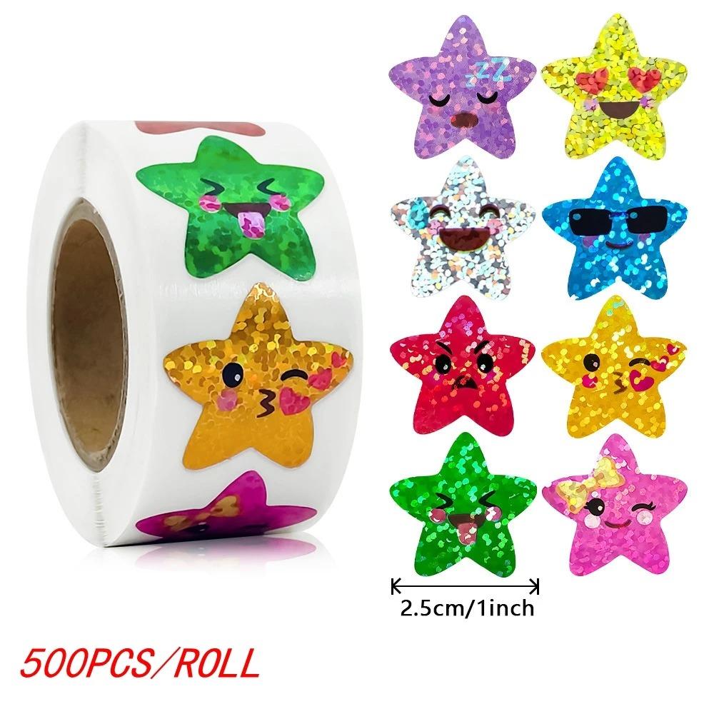 1 Roll of Colorful Radium Star Stickers, Gifts, Decorative Sealing Stickers, Self-adhesive Labels