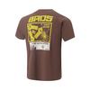 Li-Ning Simple Versatile Letter Print Round Neck Breathable Short Sleeve T-Shirt Men Tops Hazelnut-Brown AHSVB69-3