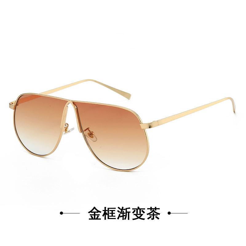 Metal Large Frame One-Piece Retro Toad Glasses Sunglasses Women'S High-End Street Sunglasses