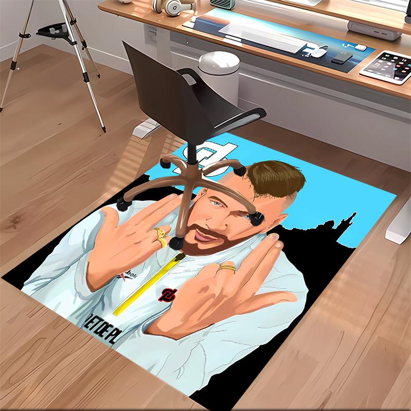 1pc Jul rapper Print Area Rug - Soft, Washable Non-Slip Indoor Mat for Office Chairs, Living Room, Home Office Decorative Rug