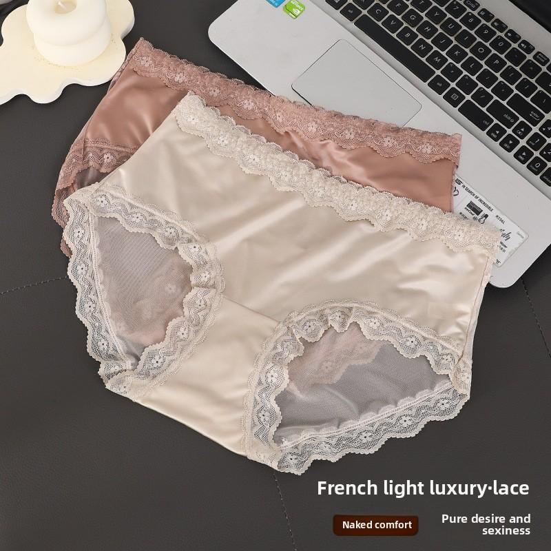 Big Size Lady Spring and Summer New Sexy Lace Without Trace Briefs