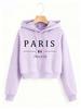 Y2k Paris France Letter Print Autumn Winter Cropped Sweatshirt Crop Top Hoodie Sweatshirts Gothic Casual Grunge Clothing