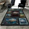 Ocean Fish Collage Pattern Rug Floor Mat for Living Room or Bedroom Soft and Comfortable Carpet a Gift for Birthday and Holiday.