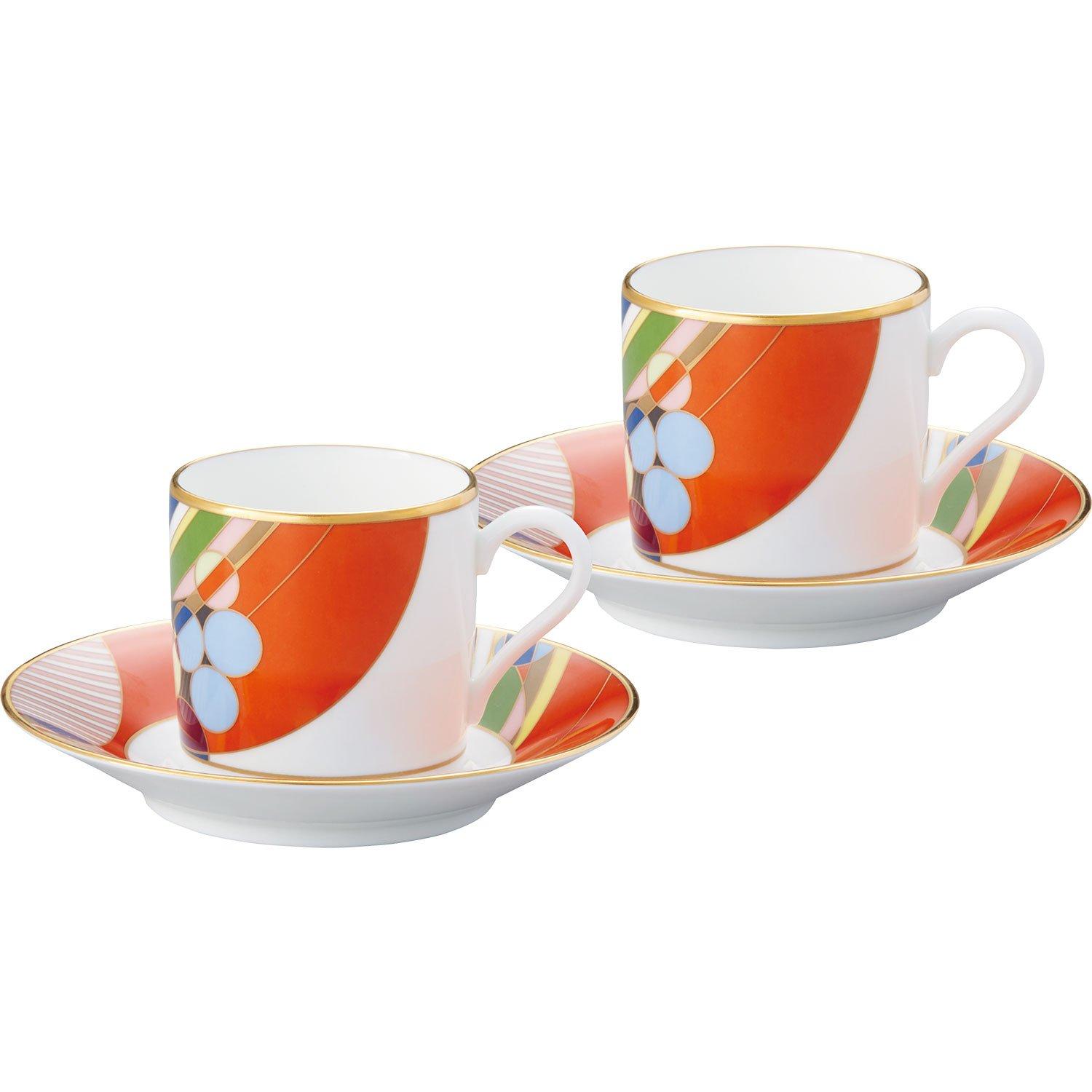 

Noritake Coffee Cup & Saucer (Pair Set) 125cc Frank Lloyd Wright March Balloons Bone China (WP59881/4947)