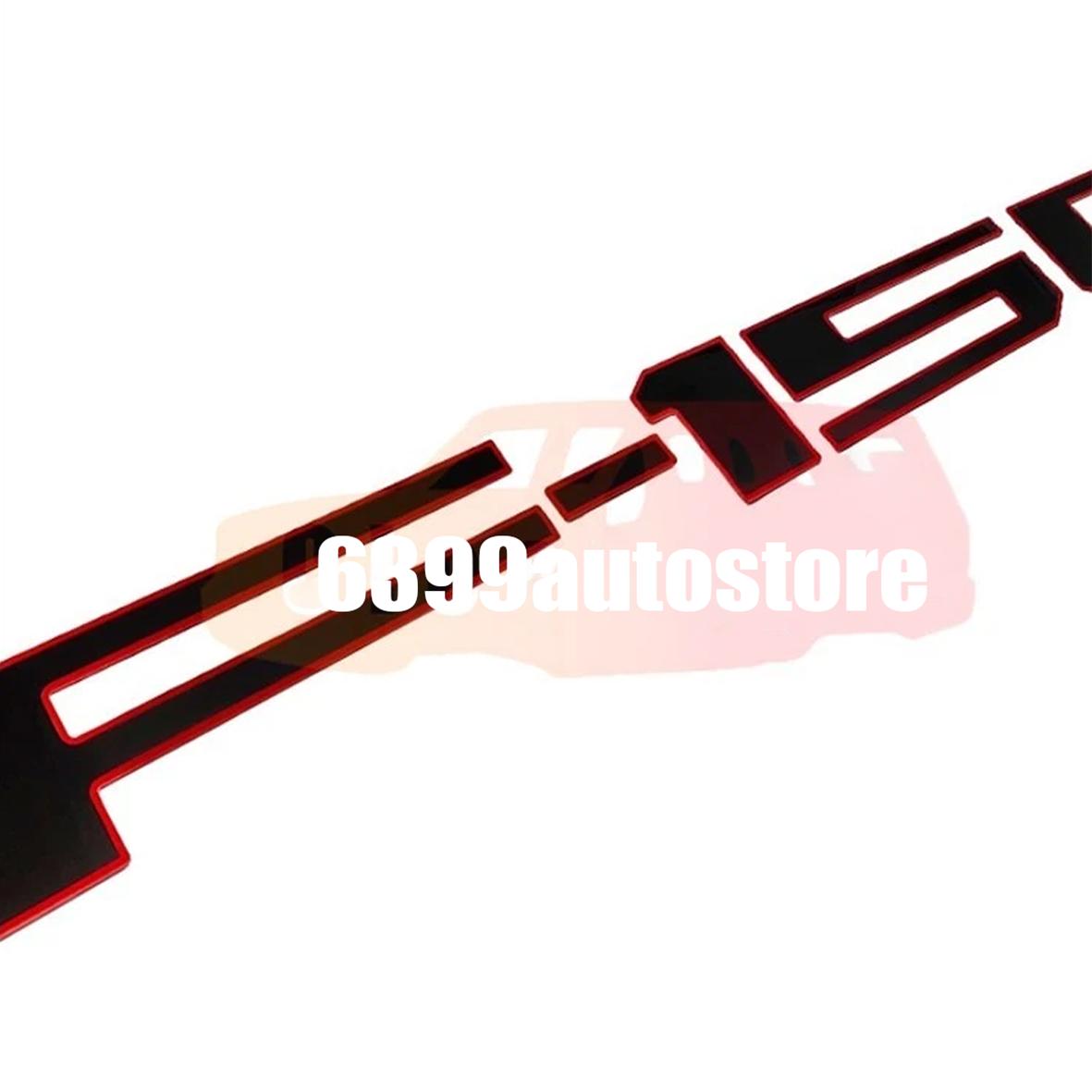 3D Raised Black Red Tailgate erts Letters Emblems For F-150 -2024 Truck