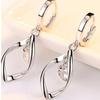 1 Pair Women White Gold Earrings Simple Zircon Hinged Dangle Drop Earrings for Balls Dates Parties Birthdays