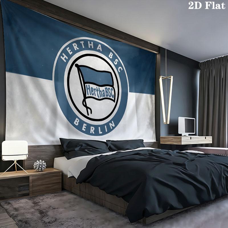 Hertha logo Wall tapestry, aesthetic printed fabric blanket, suitable for bedroom, living room, and home decor.