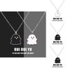 Black And White Ghost Necklace Halloween Gift Alloy Pendant Cartoon Style Regular Chain