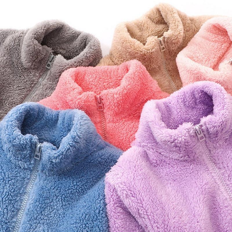 Velvet Children's Jacket Warm Coral Fleece Coat Zipper Kids Jacket For Boys And Girls