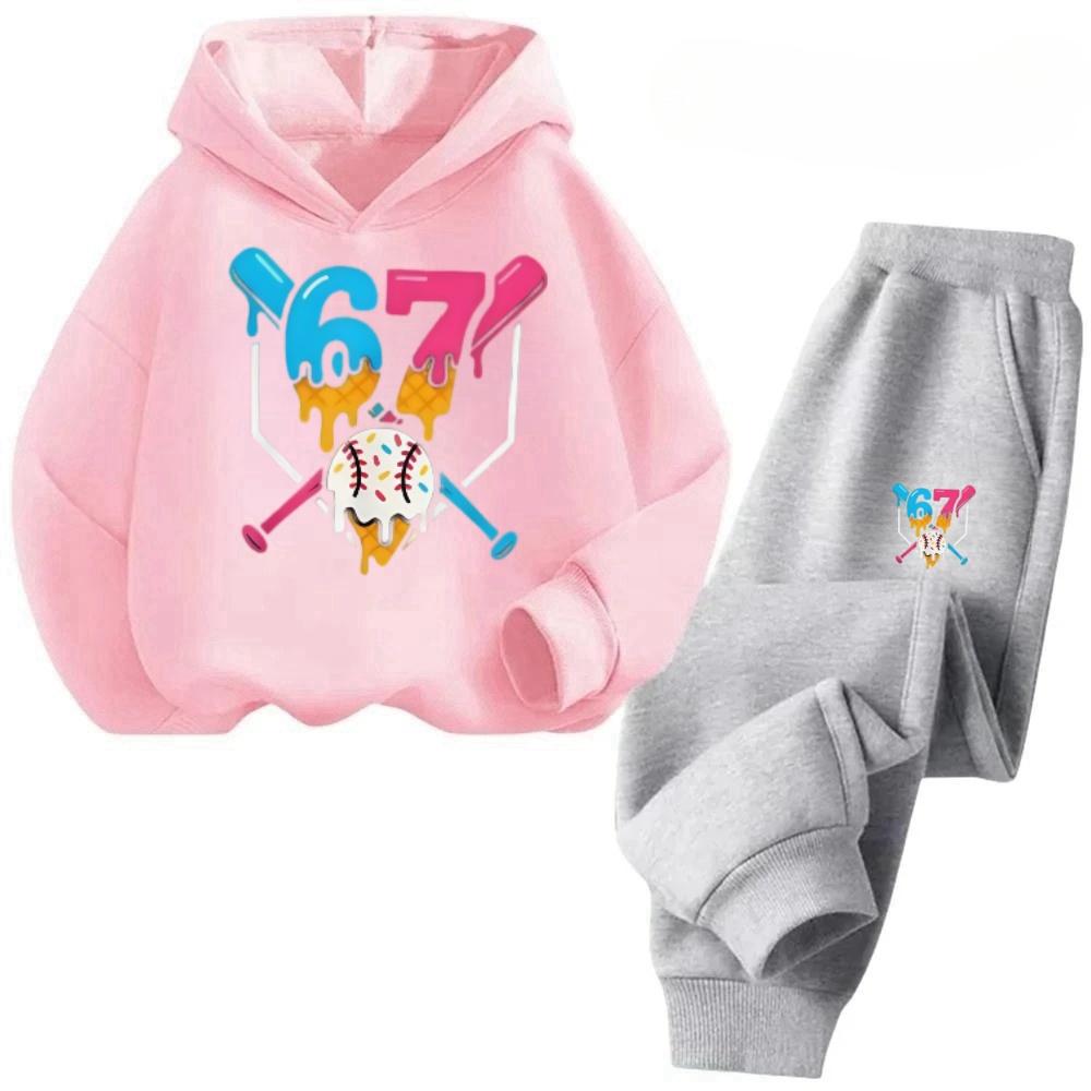 67 Discount Kids Suit Breathable Sportswear Cartoon Design Hot Sale Children's Comfortable Sweatshirt Set