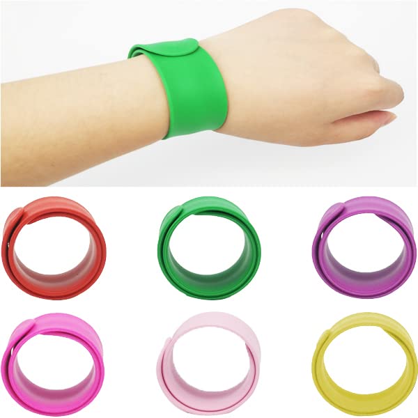 CTRICALVER 12 Blank DIY Slap Bracelets, Snap Bracelets, Family Craft Kit Party Favors (12 Colors)