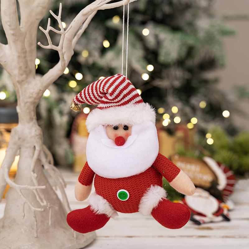 Plush Santa Claus Doll Pendant Christmas Tree Decoration For Festive Celebration