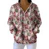Women's Casual Fashion Long-Sleeved Zip-Up Christmas Print Knitted Hoodie
