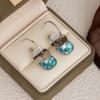 Blue Diamond Bubble Earrings Femininity Unique Design Stud Earrings Light Luxury Exquisite Fashion Earrings