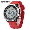 Sanda Sports Fashion Watch: Segmented Timer, Calendar, Luminous Dial, Large Face, Simple Student Design.