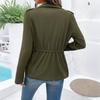 Women's Solid-Color Fashionable Casual Drawstring Waist Long-Sleeve Jacket For Fall/Winter