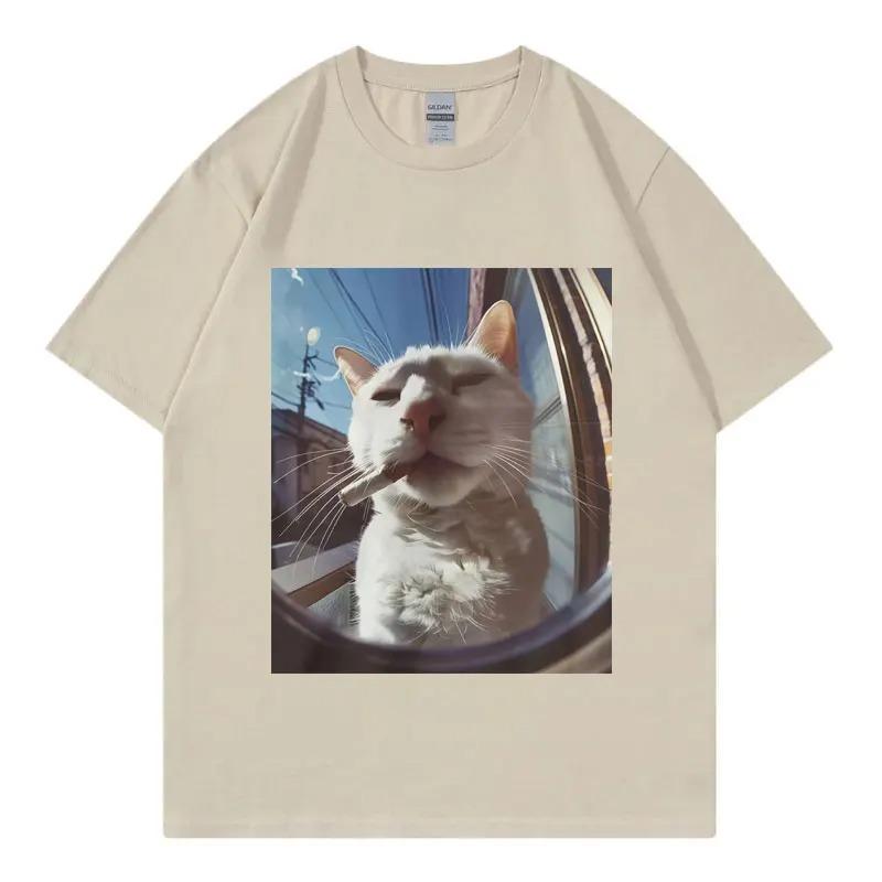 Cool Cat Fashion Casual Short Sleeve Streetwear Apparel Unisex Harajuku Y2K Fashion Casual Loose Cotton Summer New TShirt