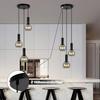 Lampe suspendue - NETTLIFE - 3 flammes - E27 - Noir - Verre &amp; métal