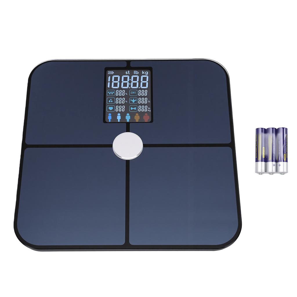 Smart Body Scale for Weight Fat Tempered Glass Body Composition Analyzer with Large Display Color Screen