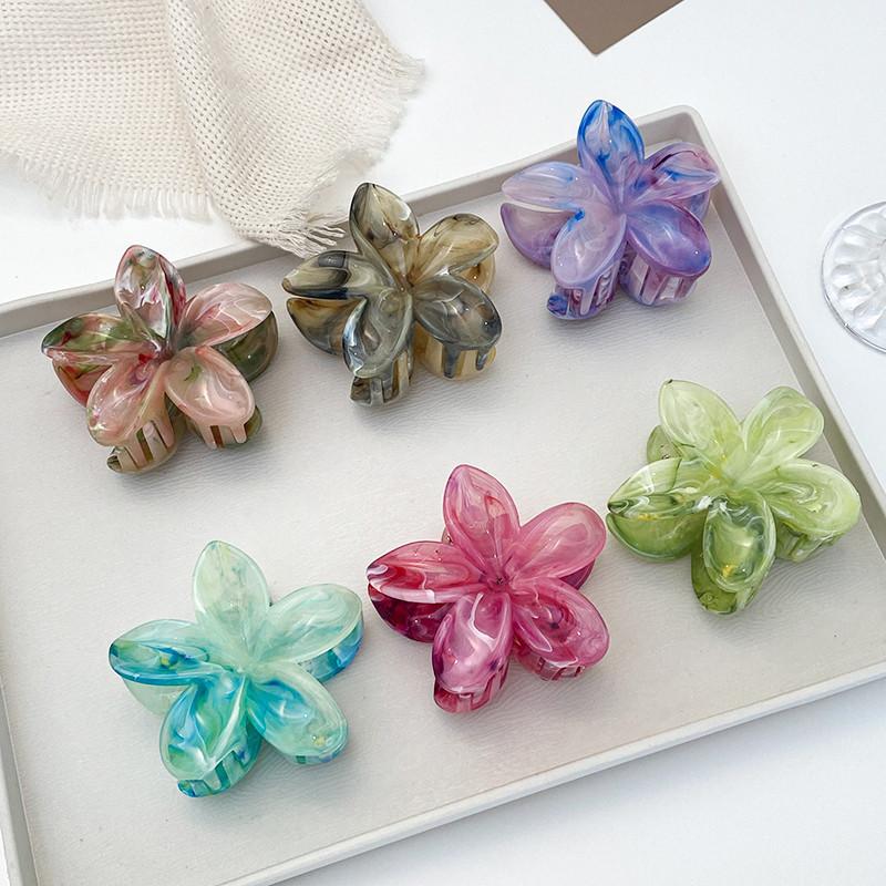Gradient Flower Hair Accessories Set Beach Style Hairpins Flower Claw Clips Summer Flower Hairpins Hawaiian Style